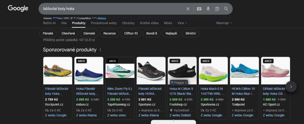 Nákupy (Shopping) kampaně